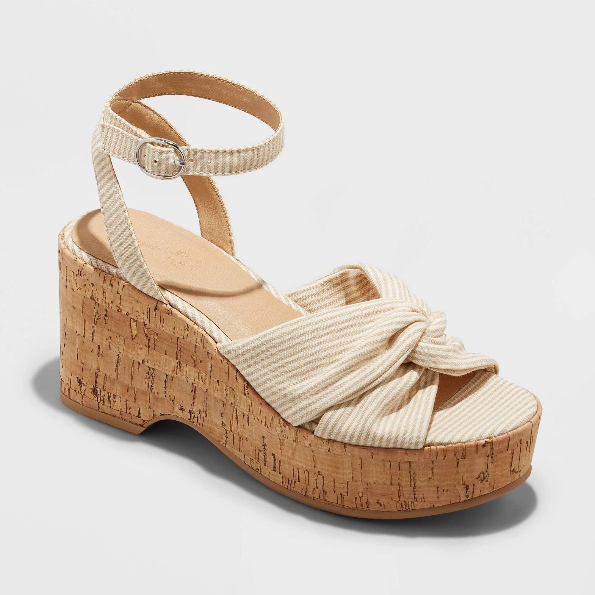 Mellie Memory Foam Wedge Sandals in Tan for Women | Image