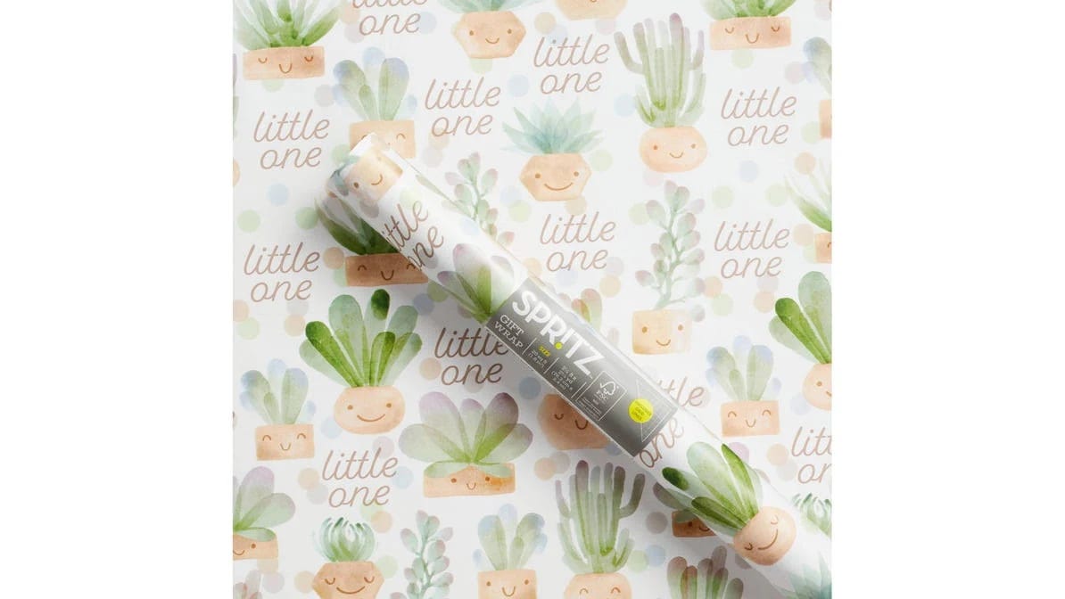 Spritz Little One Plants Baby Wrapping Paper | Image