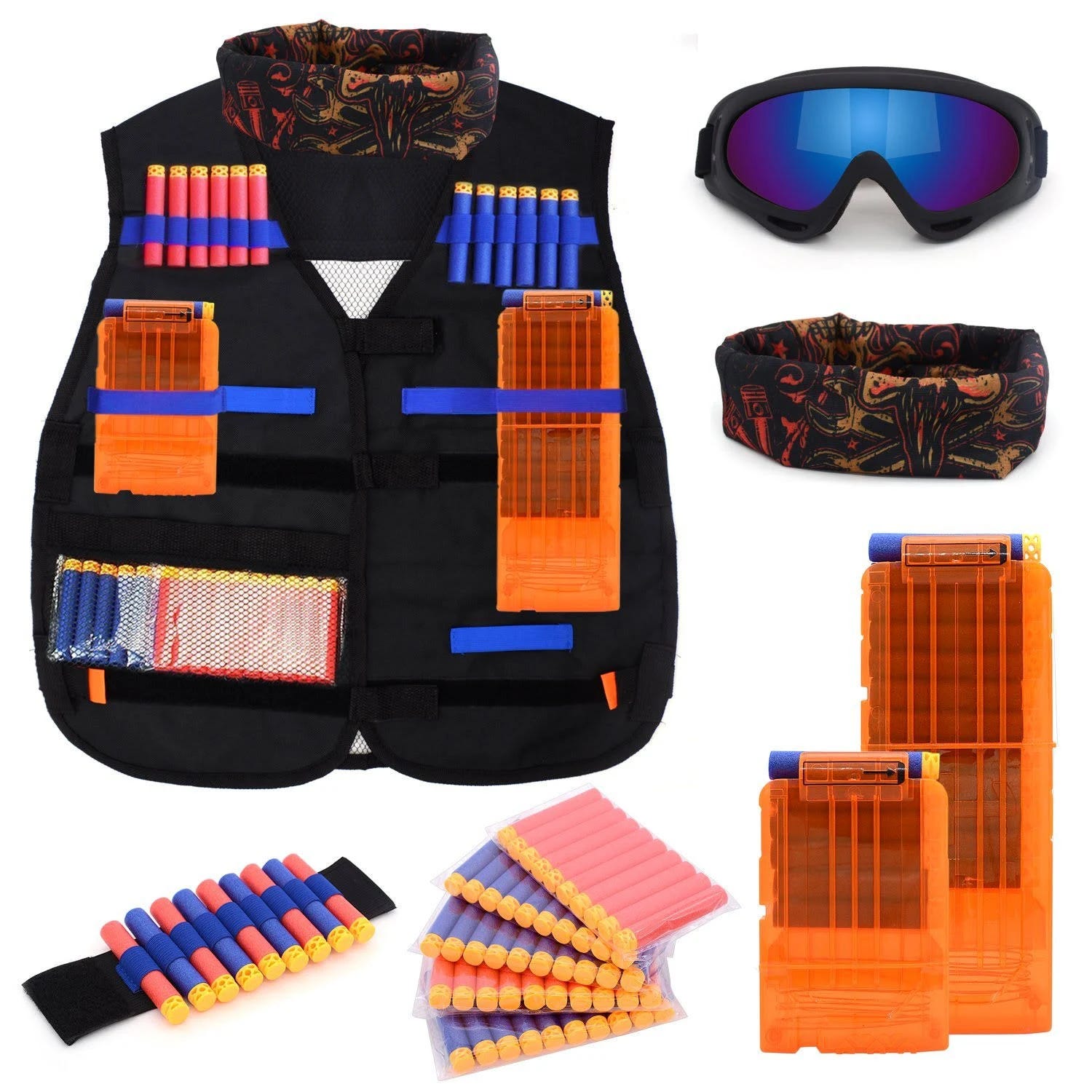 Forliver Kids Tactical Nerf Vest with 50 Soft Darts Kit | Image