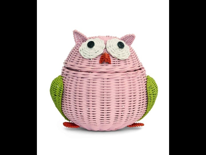 g6-collection-pink-owl-rattan-storage-basket-with-lid-decorative-home-decor-hand-woven-shelf-organiz-1