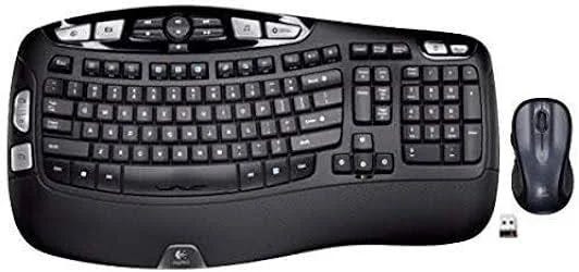 Logitech MK550 Wireless Wave Keyboard and Laser Mouse Combo - Ergonomic Design, Long Battery Life, Easy Setup | Image