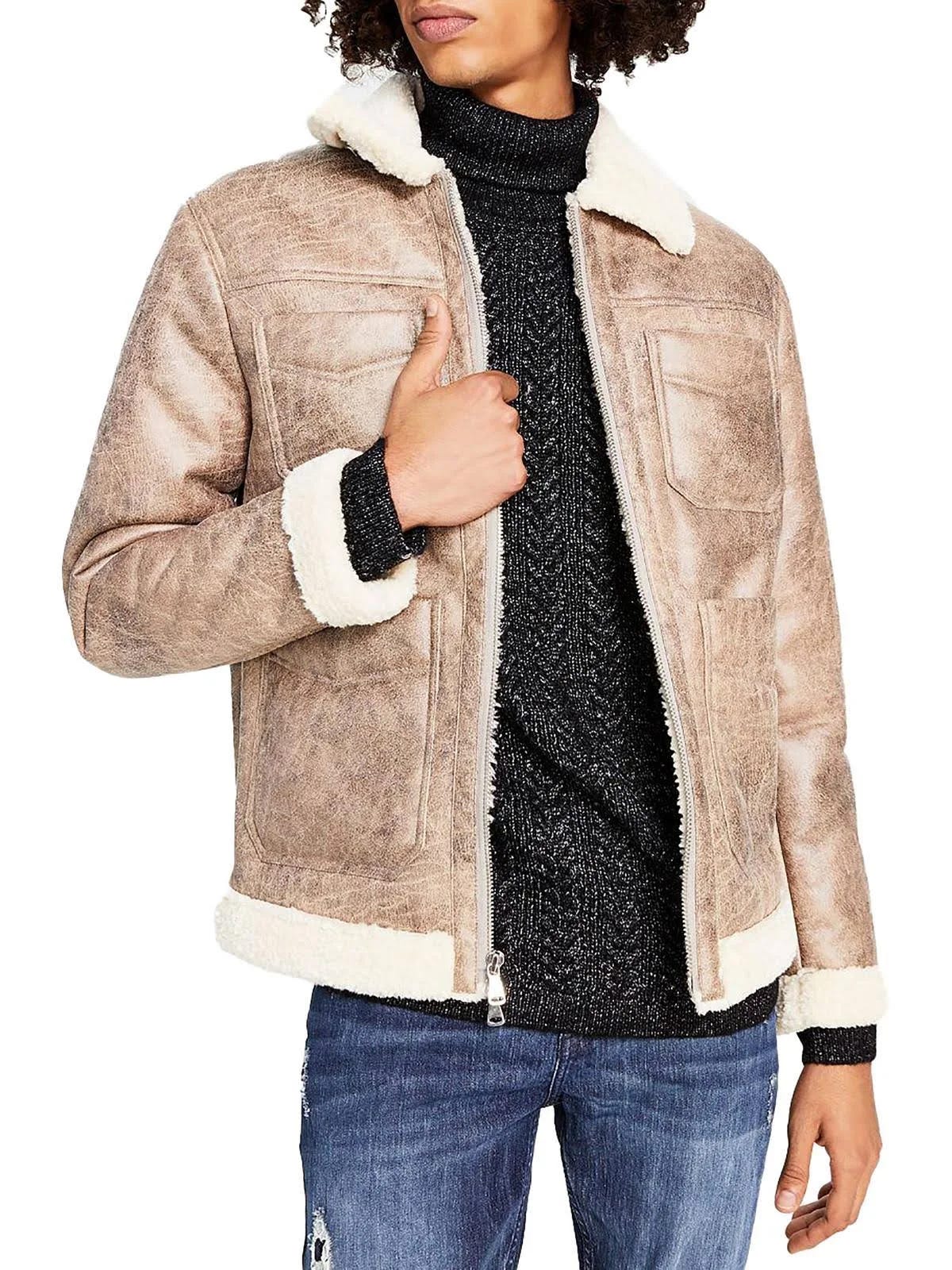 Versatile and Stylish Men's Faux Fur Coat with Fleece Lining | Image