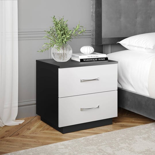 premier-harrison-double-drawer-nightstand-black-with-white-drawers-1