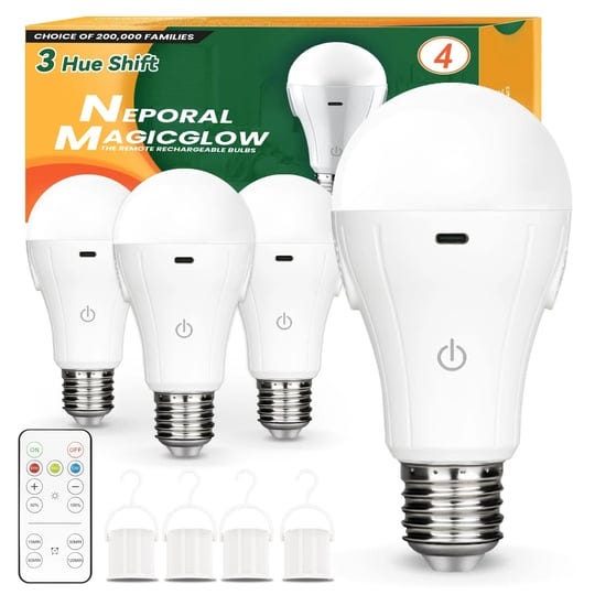 neporal-magicglow-rechargeable-light-bulbs-with-remote-3-hue-shift-stepless-dimmable-battery-powered-1