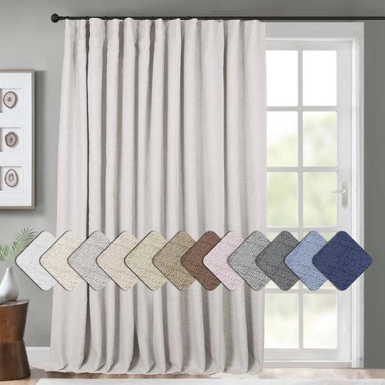 inovaday-thermal-sliding-door-curtains-100-blackout-extra-wide-for-patio-linen-textured-farmhouse-gl-1