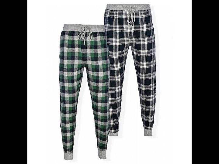 hanes-mens-2pk-flannel-sleep-jogger-pants-green-size-medium-1