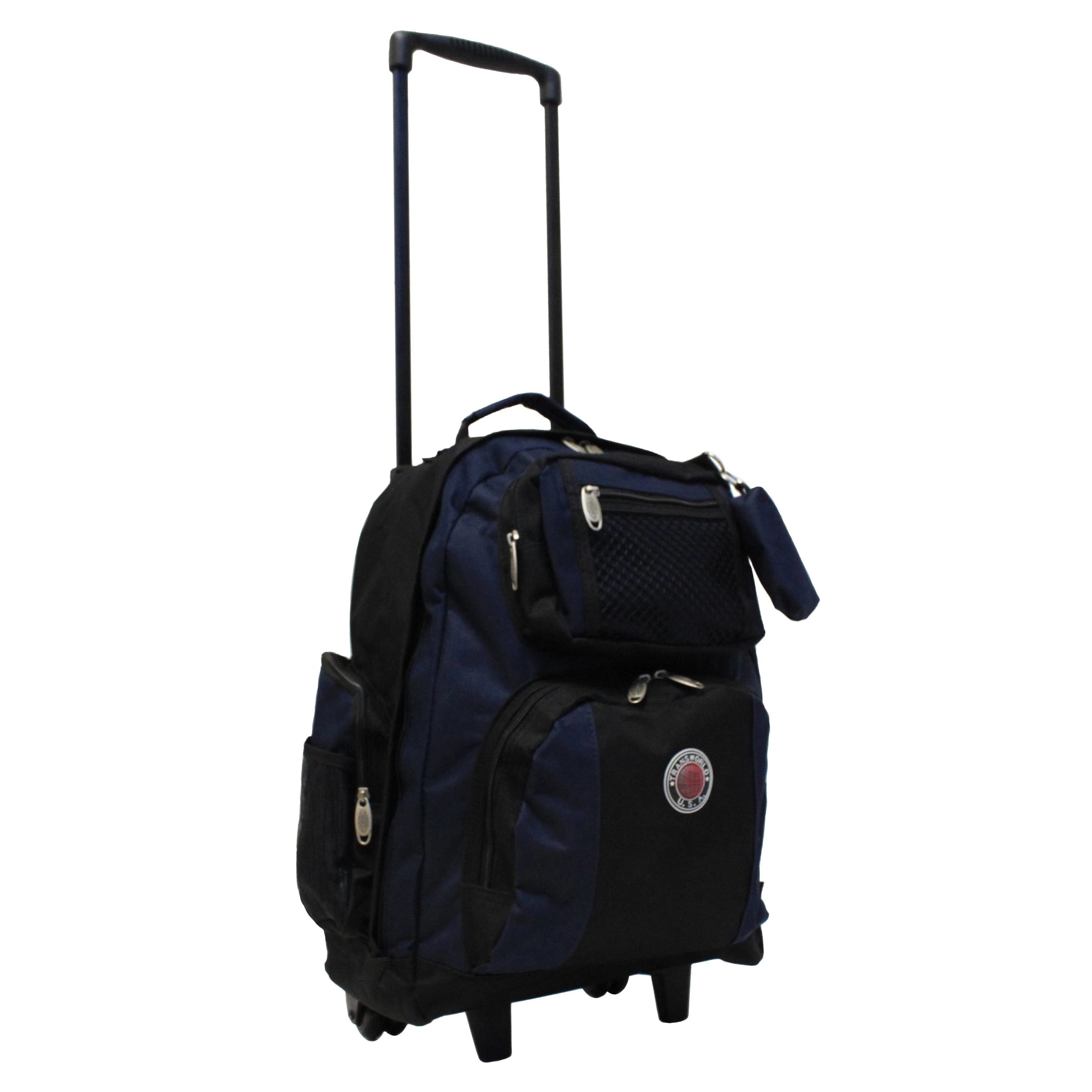 Rolling Black-Blue Backpack for Easy Travel | Image