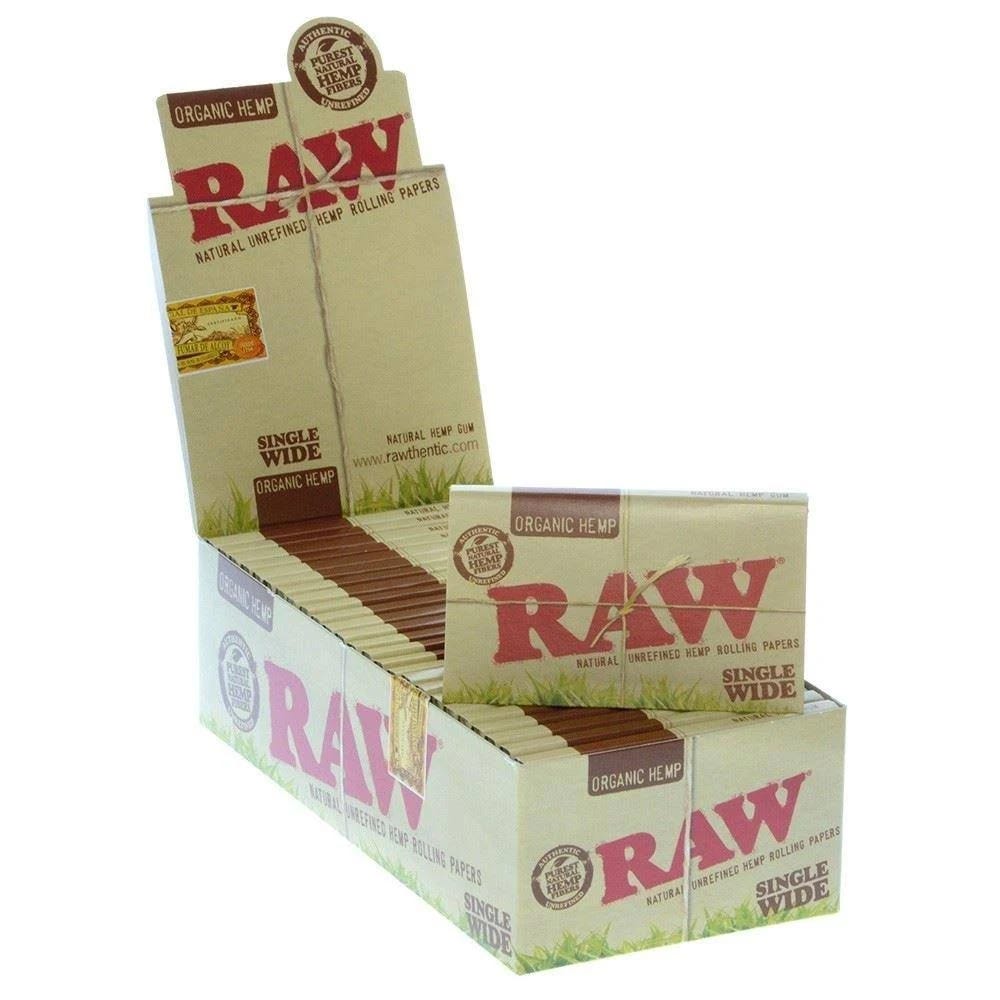 Raw Organic Single Wide Rolling Papers - 25-ct Box | Image