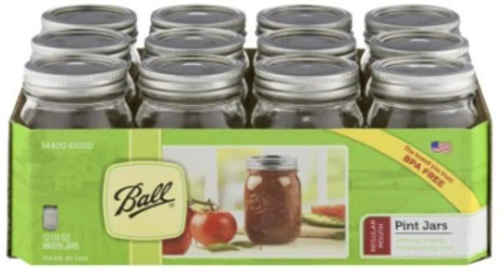 Ball Pint Mason Jars: 16 oz Set of 12 for Storage and Canning | Image