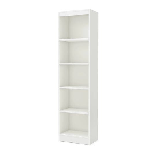 south-shore-7250758-axess-5-shelf-narrow-bookcase-pure-white-1