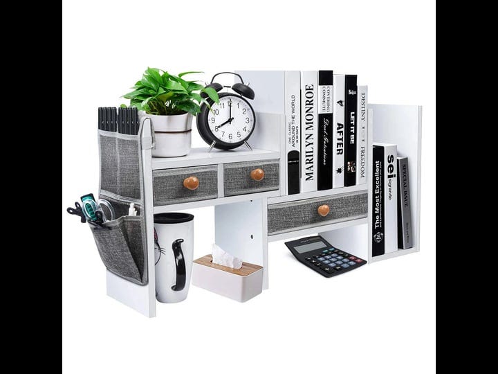x-cosrack-wood-expandable-desktop-bookshelf-counter-bookcase-adjustable-with-drawers-desktop-shelves-1