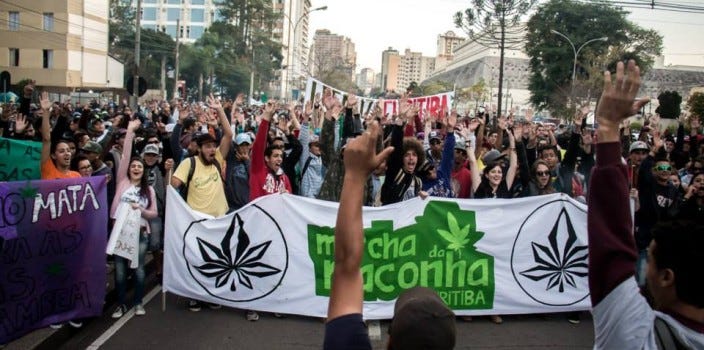 Marcha da Maconha Curitiba on April 17th in Brazil