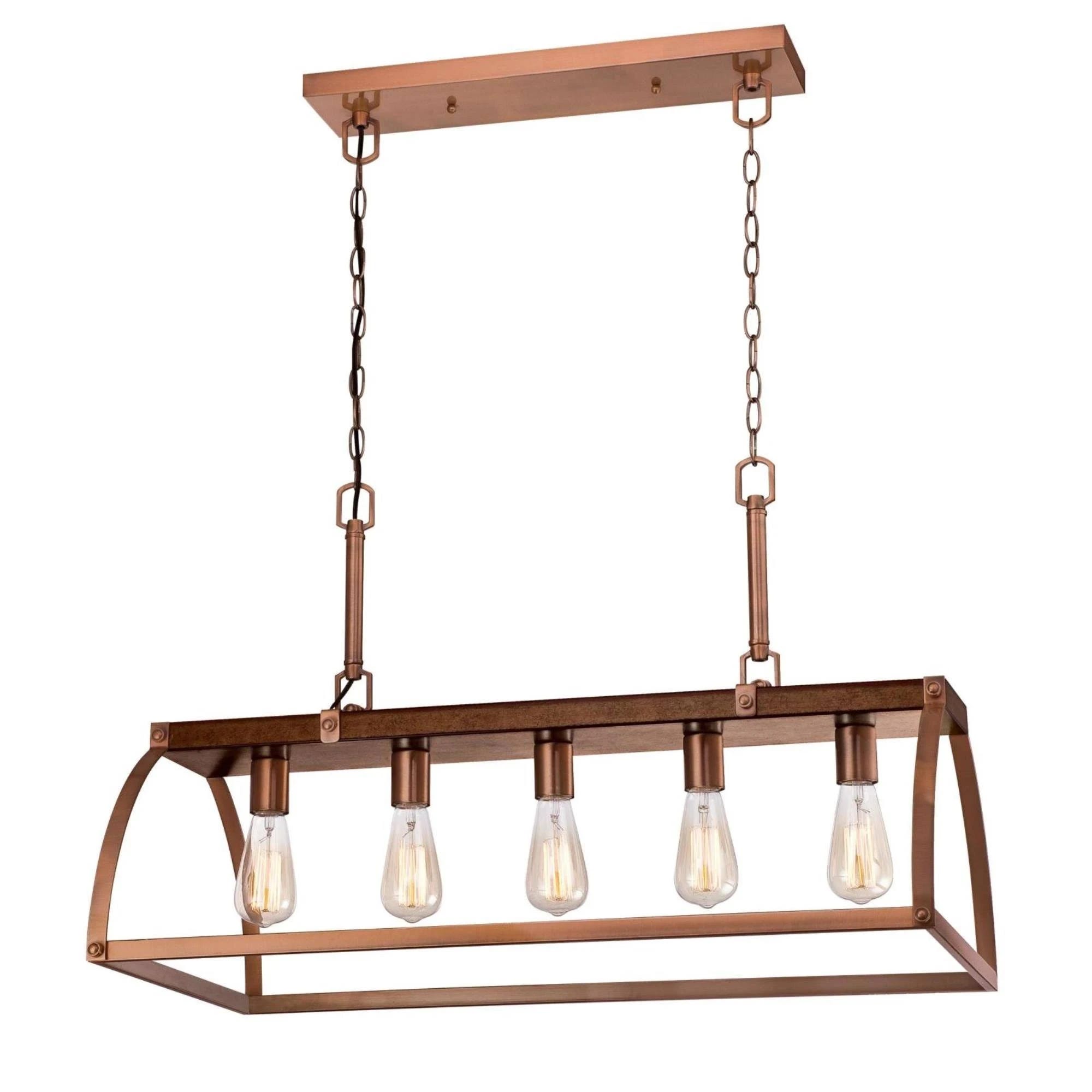 Rustic Rustic Westinghouse Copper Chandelier with Barnwood Finish | Image