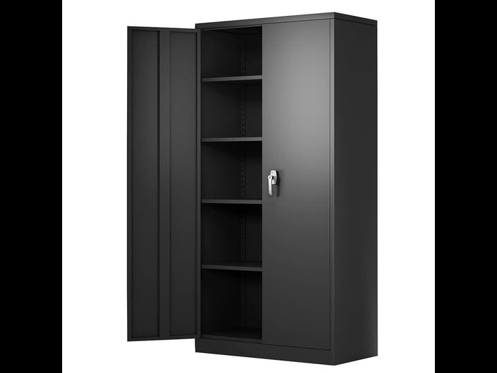 greatmeet-metal-storage-cabinet-with-4-adjustable-shelves-and-locking-doors-tall-metal-utility-stora-1