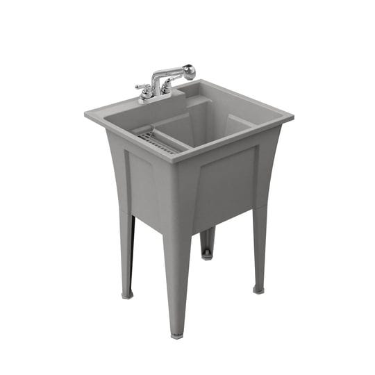 ruggedtub-24-25-in-x-22-in-1-basin-graphite-gray-with-black-speckles-freestanding-utility-tub-with-d-1