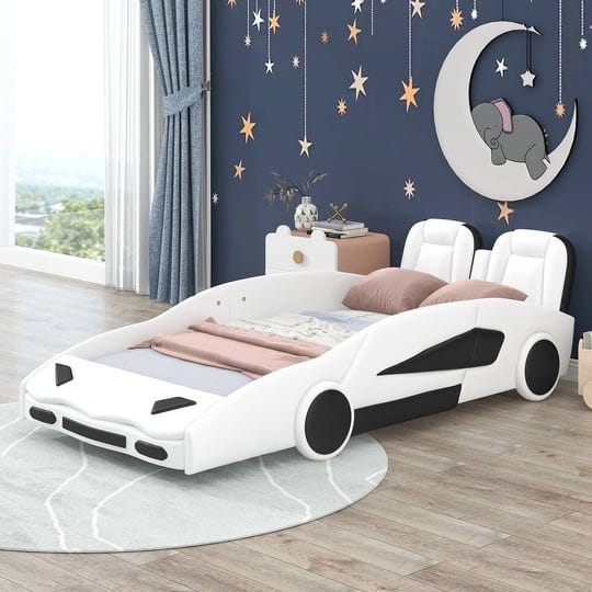 euroco-modern-wood-race-car-shaped-twin-platform-bed-for-kids-bedroom-upholstery-car-bed-for-kids-gi-1