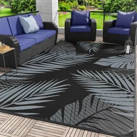 deorab-outdoor-rug-for-patio-clearance8x10-waterproof-matreversible-plastic-campingblackgrey-size-8--1