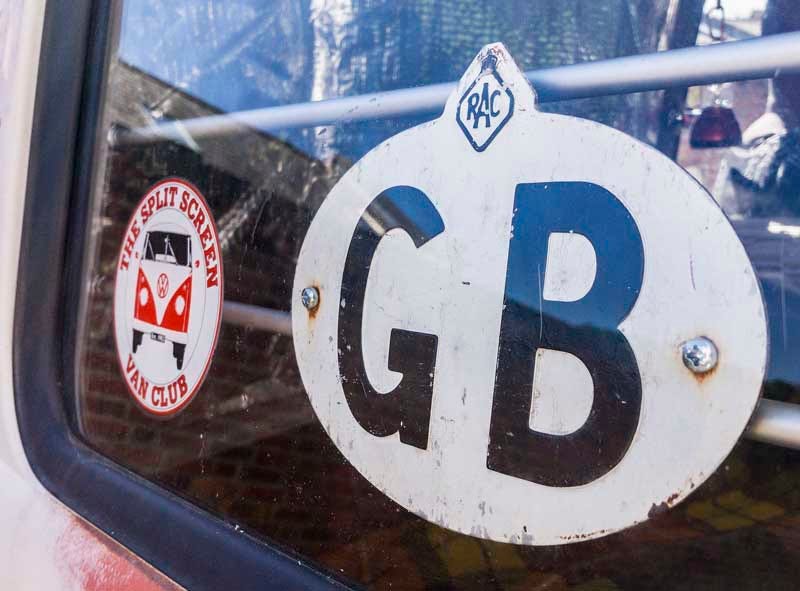 classic vintage GB badge for European travel