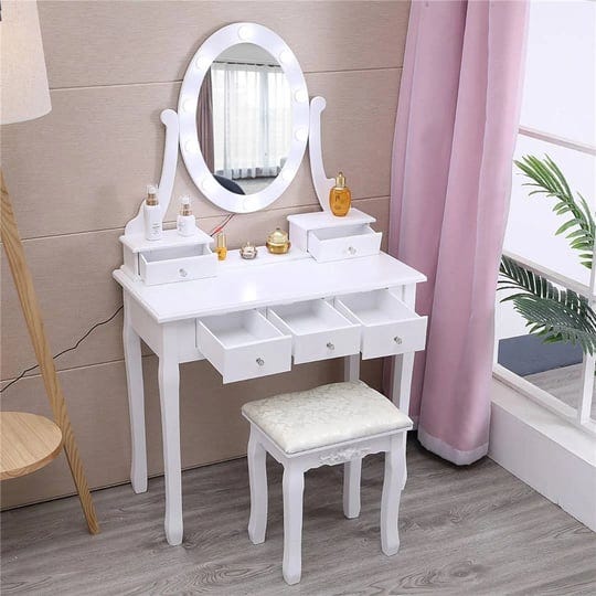 makeup-vanity-set-with-10-dimmable-led-bulbs-dressing-table-with-360-rotating-lighted-mirror-and-cus-1