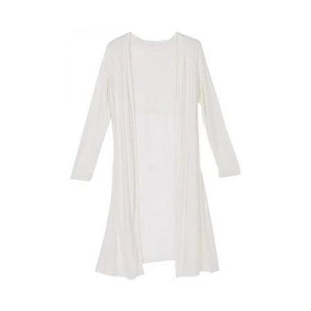 Classic White Women's Long Cardigan for Summer | Image