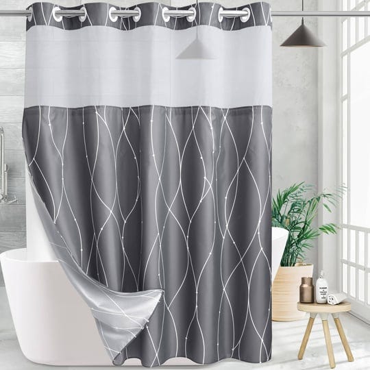 konzent-grey-white-striped-fabric-shower-curtain-with-snap-in-removable-liner-for-bathroom-bathtubsh-1