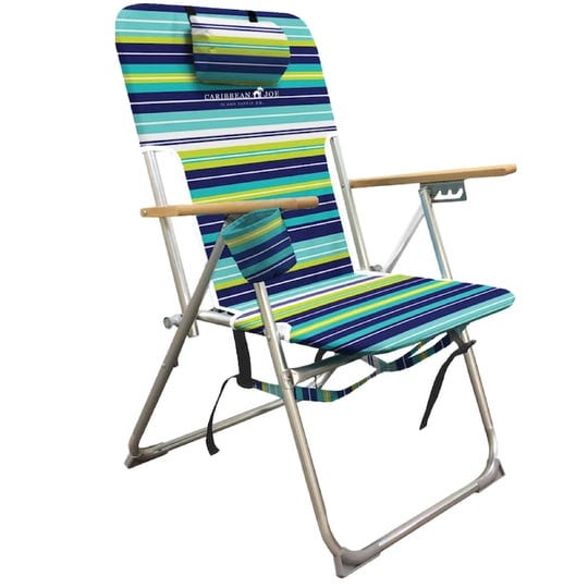 caribbean-joe-high-weight-capacity-beach-chair-lime-stripe-1
