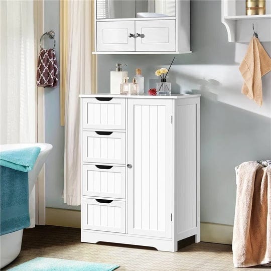 yaheetech-large-bathroom-storage-cabinet-free-standing-floor-cabinet-with-4-drawers-and-1-cupboard-n-1