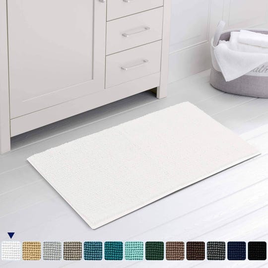 subrtex-chenille-bathroom-rugs-soft-super-water-absorbing-shower-mats-24x60-white-1