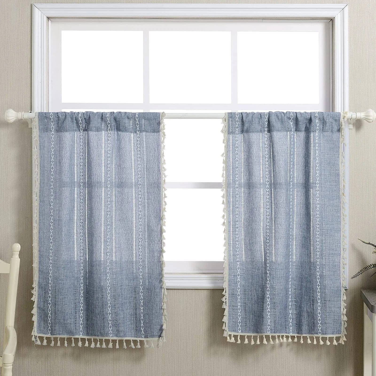 RoomTalks Boho French Kitchen Window Curtains | Image