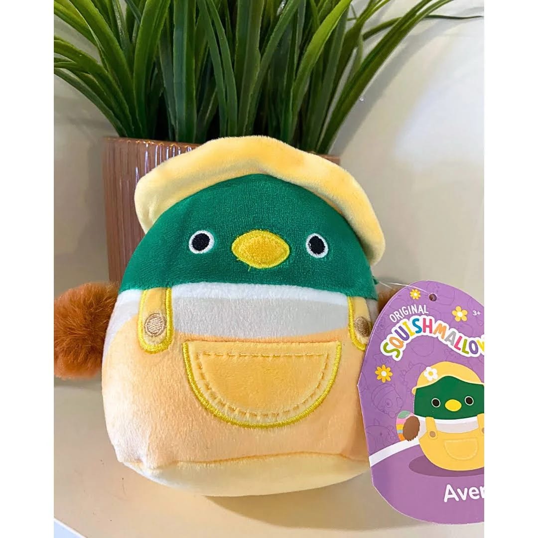 Easter Orange Overalls Avery the Duck Squishmallow | Image