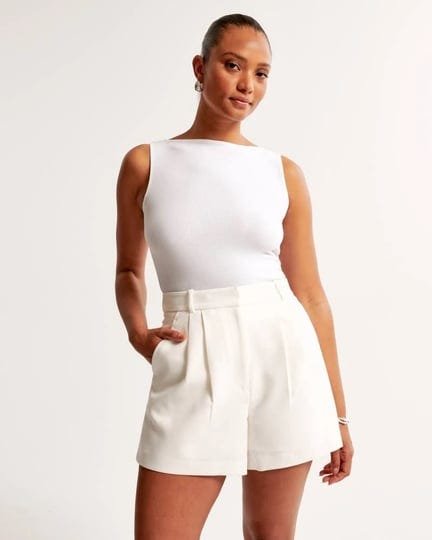 womens-curve-love-af-sloane-tailored-short-in-white-size-31-abercrombie-fitch-1