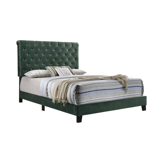 coaster-warner-upholstered-full-bed-green-1