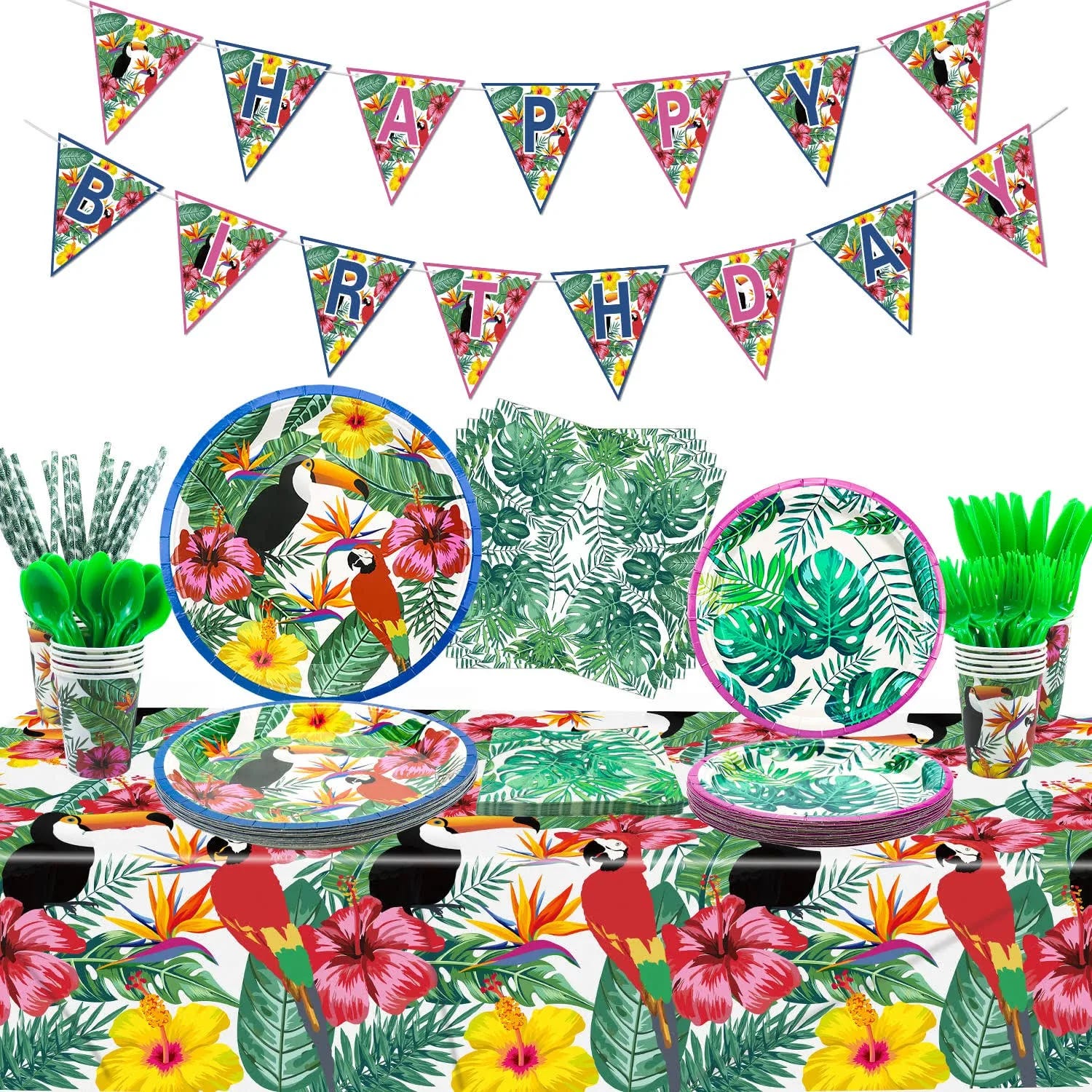 Tropical Hawaiian Luau Birthday Party Supplies | Image