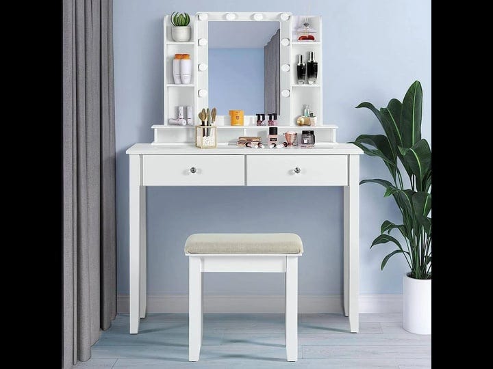 linlux-makeup-vanity-desk-with-mirror-and-lights-white-vanity-table-set-with-charging-station-open-s-1