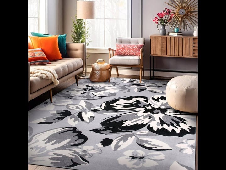 rugshop-modern-floral-area-rug-5-x-7-gray-1