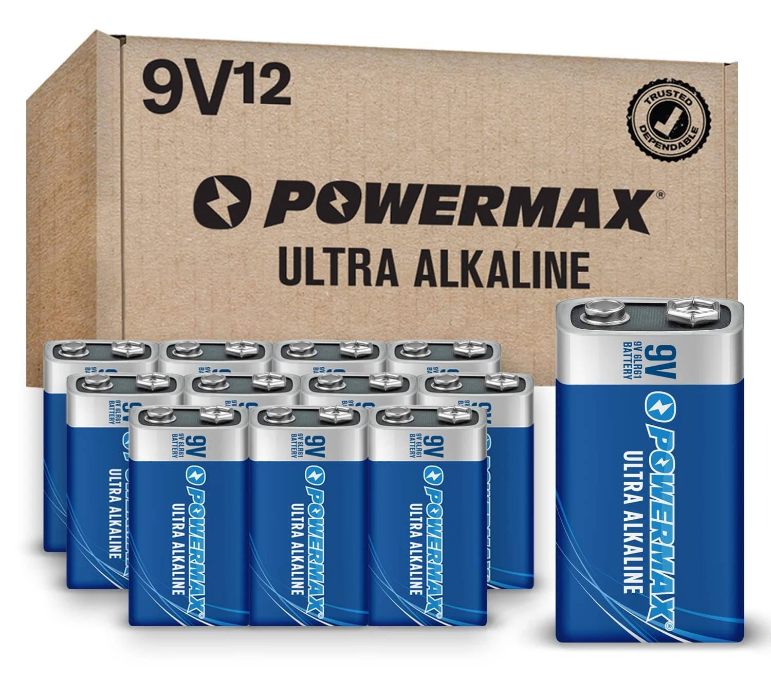 Reliable 9V Alkaline Batteries with 7-Year Shelf Life | Image