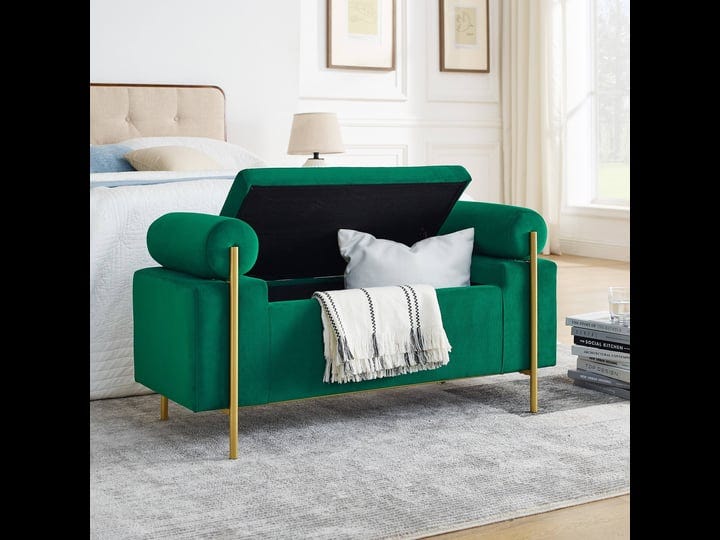 upholstered-velvet-storage-bench-green-1