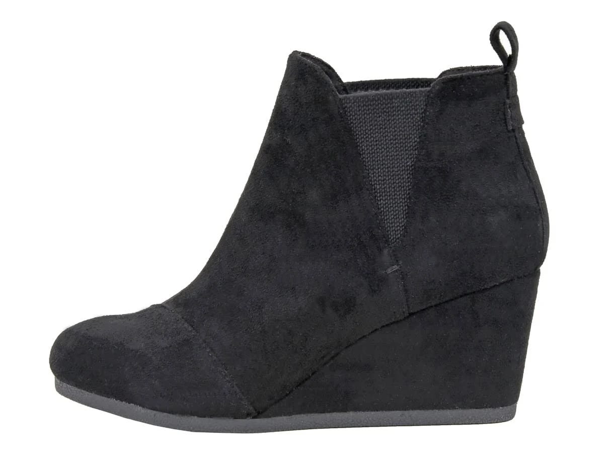 Comfortable Faux Suede Dunes Zoey Wedge Bootie for Women | Image