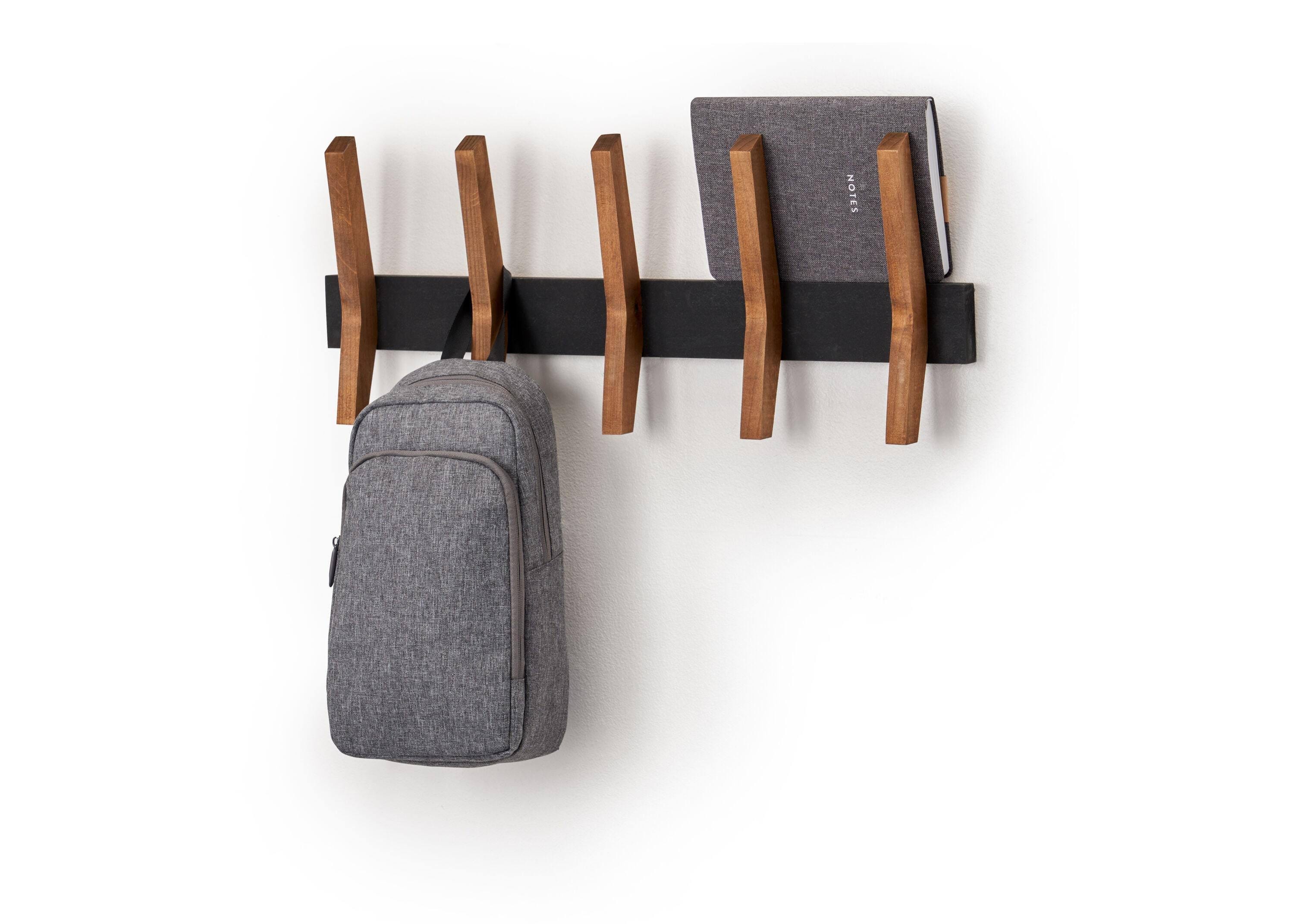 Black Drakestone Mid-Century Hook Rack for Organizing Accessories | Image