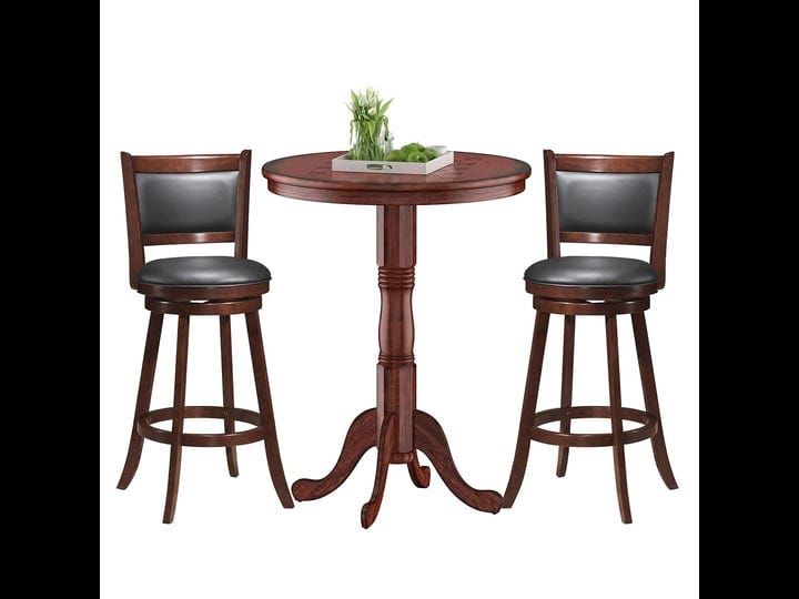 giantex-3-pcs-pub-table-set-wooden-pub-pedestal-side-table-w-stable-base-1