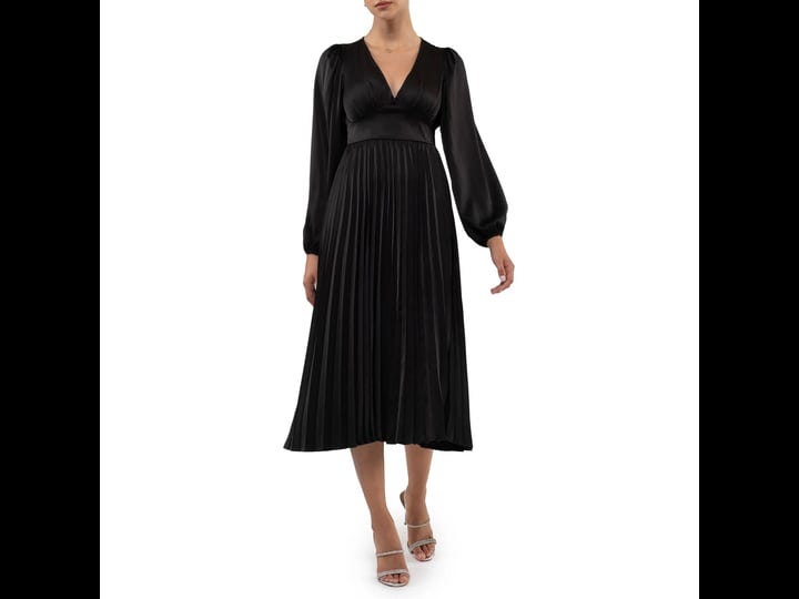 august-sky-womens-empire-waist-pleated-long-sleeve-midi-dres-black-m-1