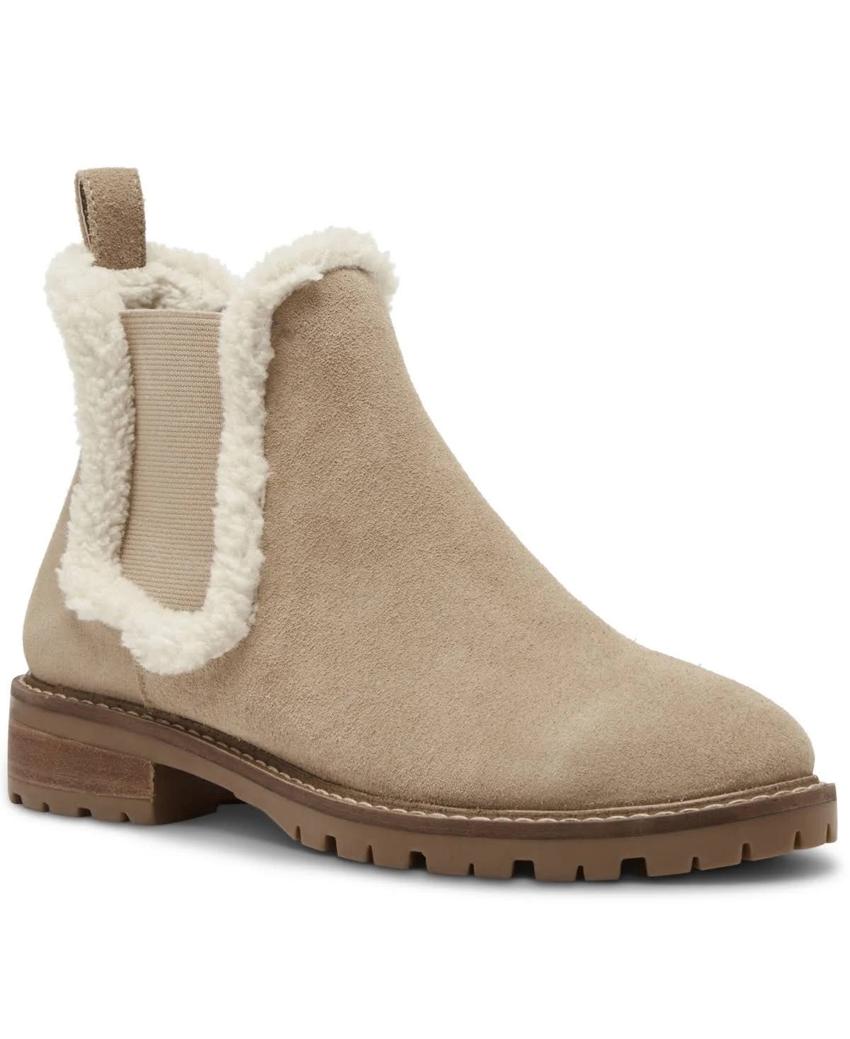 Leopold Tan Suede Fur Chelsea Boot for Women | Image