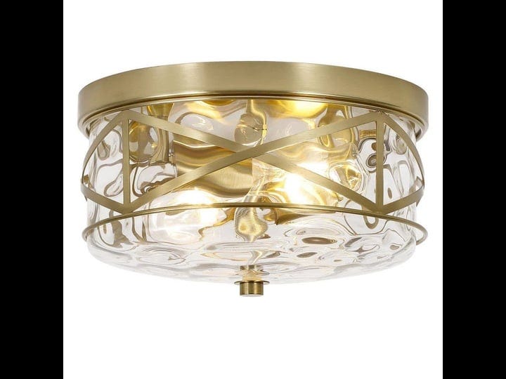 12-in-2-light-brass-gold-flush-mount-water-ripple-glass-ceiling-light-1