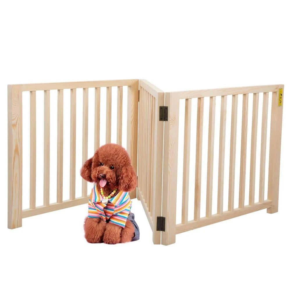 Stylish and Secure Wooden Dog Gate | Image