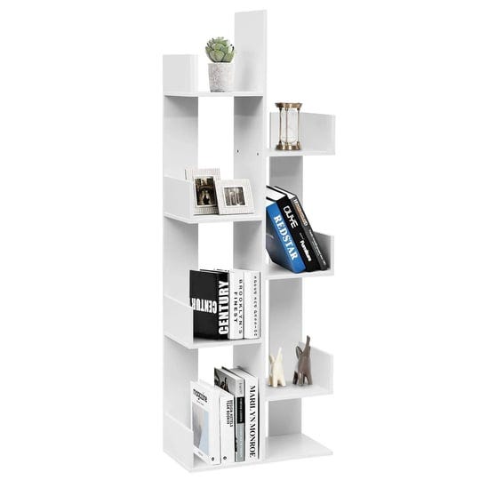 tangkula-8-shelf-bookshelf-wood-bookcase-with-8-book-shelves-white-1