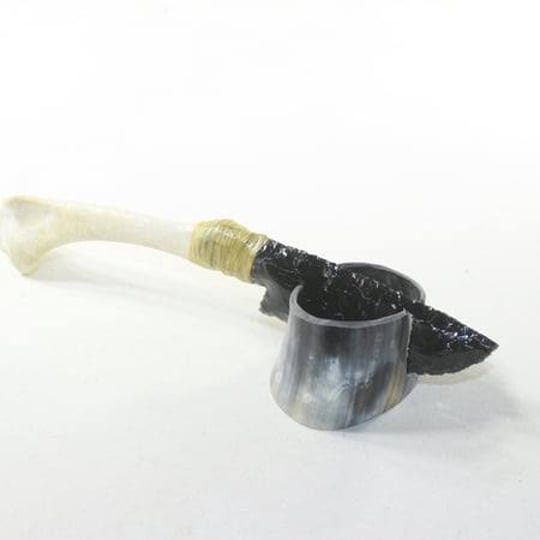turkey-bone-handle-obsidian-blade-ornamental-knife-2735-mountain-man-knife-mens-size-one-size-1