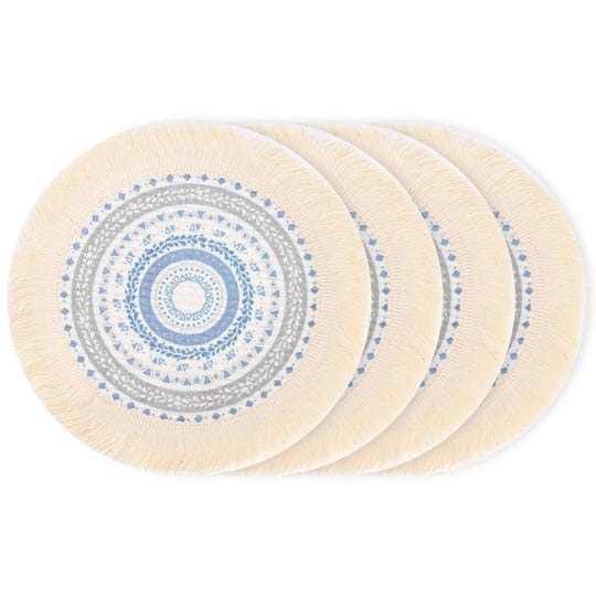 kitchtic-round-boho-placemats-9x9-washable-cotton-tea-spot-mats-thick-circular-tassel-woven-placemat-1