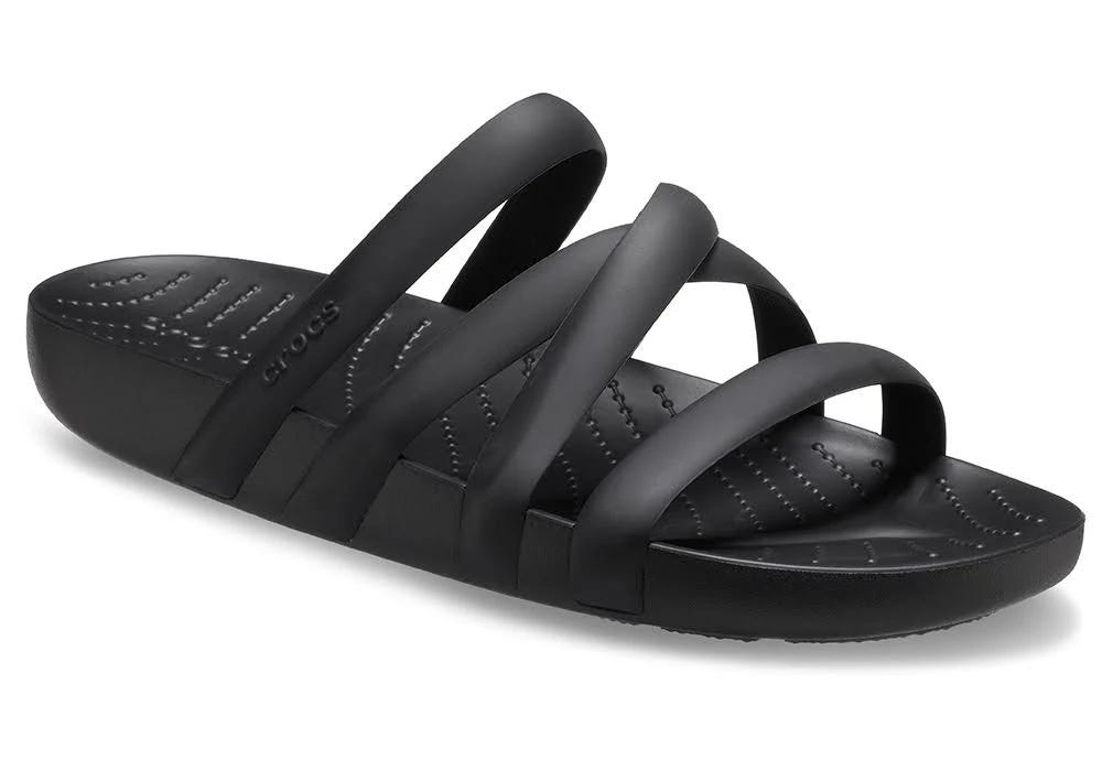 Lightweight Black Crocs Strappy Sandal with Buoyant Design | Image