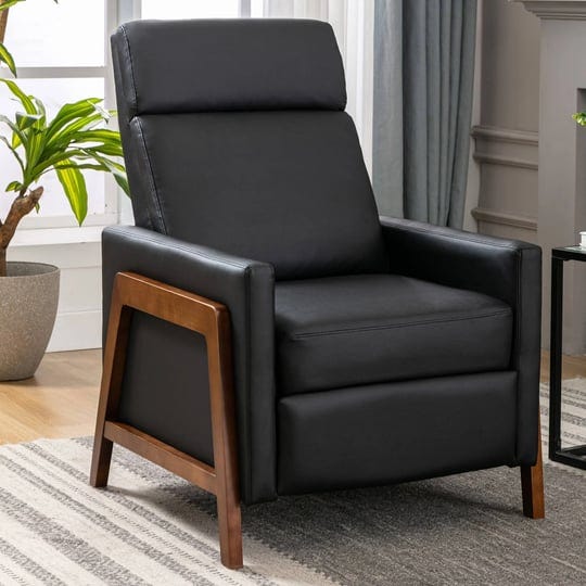 wood-framed-upholstered-recliner-chair-black-1-piece-1