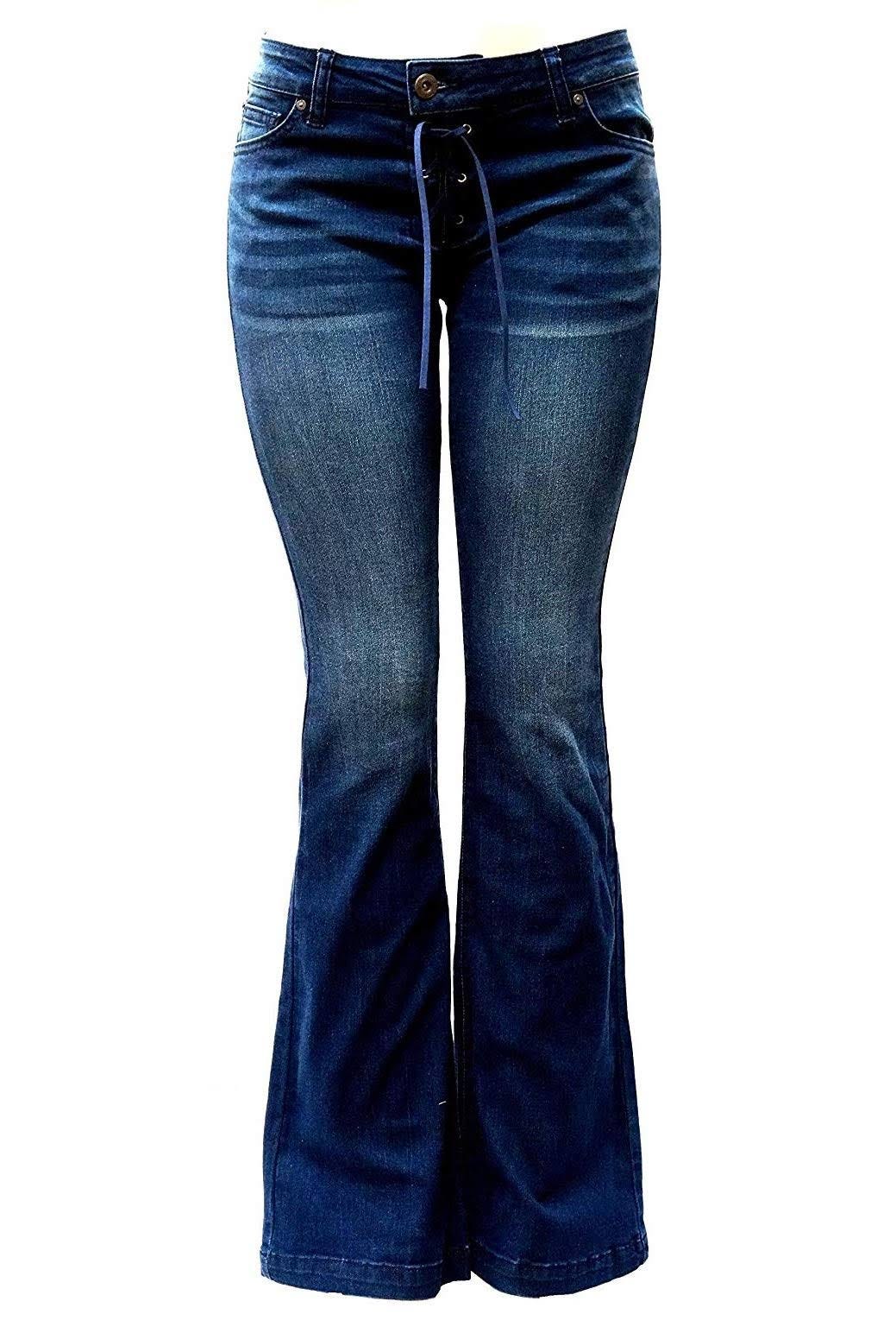 Fashionable Slim Fit 70s Bell Bottom Jeans for Women | Image